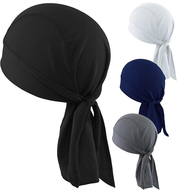 OutdoorEssentials Cooling Helmet Liner - Motorcycle Headwraps for Men - Do Rag Bandanas for Men - Bandana Skull Cap Biker Cap