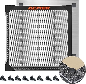 ACMER Honeycomb Laser Bed, Honeycomb Working Table with Aluminum Panel, Cutting Table for Laser Engraver Cutting Machine, Fast Heat Dissipation and Desktop Protection 400x400
