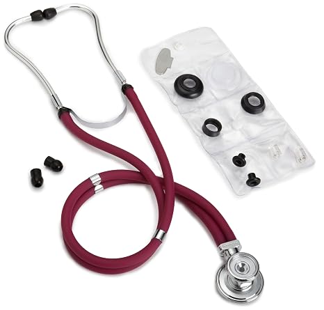 ADC Adscope 641 Sprague Stethoscope with 5 Interchangeable Chestpiece Options, 30 inch Length, Magenta