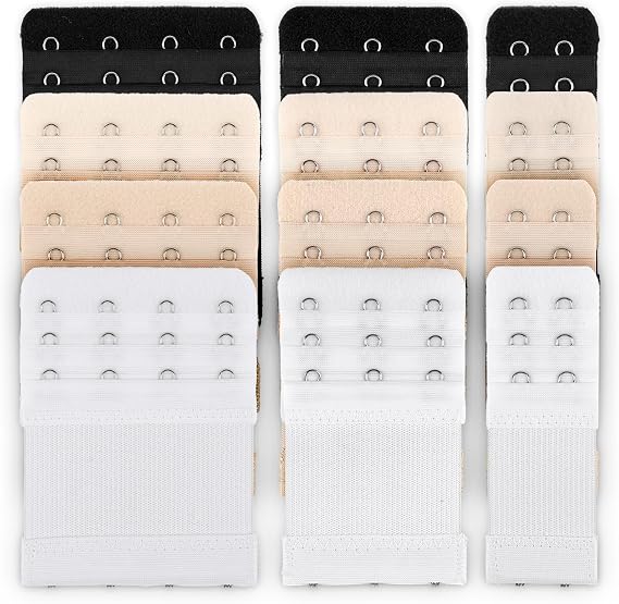 PEASUG 12 PCS Bra Extenders 2 Hook / 3 Hook / 4 Hook, Bra Strap Extender