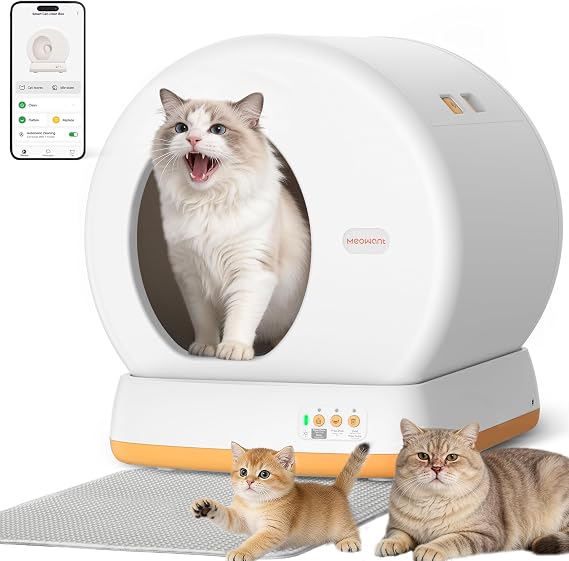 Meowant Automatic Cat Litter Box Self Cleaning, APP Control Large Capacity