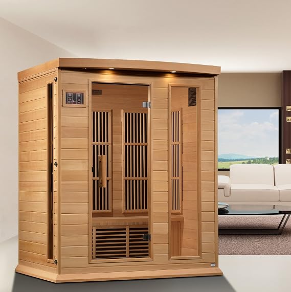 DYNAMIC SAUNAS Maxxus MX-K306-01 Elite 3-Person Near Zero EMF (Under 2 MG) FAR Infrared Sauna, (Canadian Hemlock) Curb Side Delivery