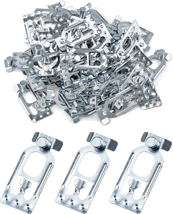 QWORK Teardrop Pallet Rack Safety Clip, 100 Pcs Universal Pallet Racking Beam Safety Clips Connector Cross Beam Locker
