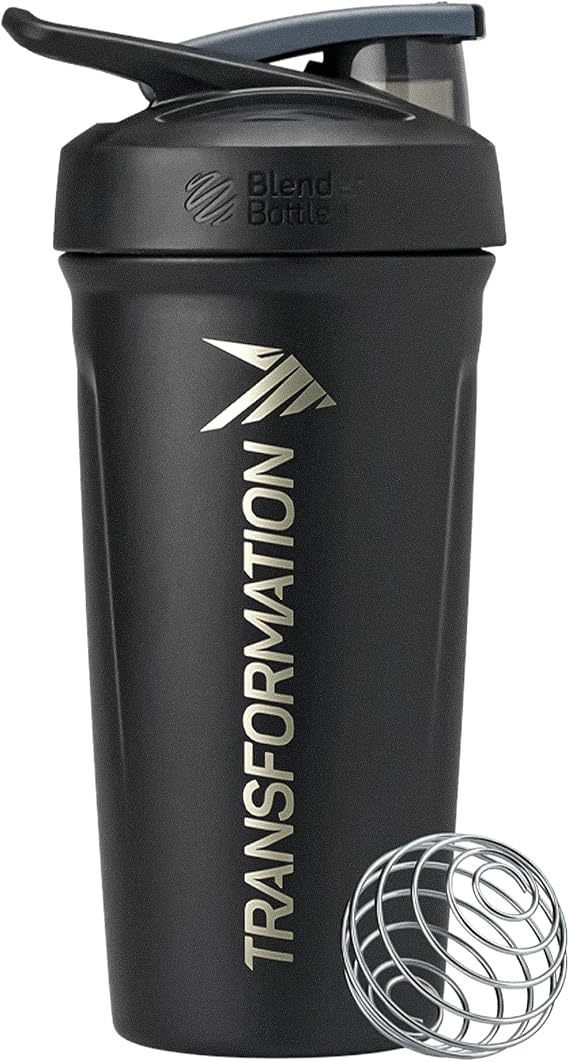 Transformation Performance Shaker BlenderBottle | Double Insulated, Leak Proof & BPA Free | Perfect for Protein Shakes/Powder Mix | 24 Oz with Steel Whisk Ball (1)
