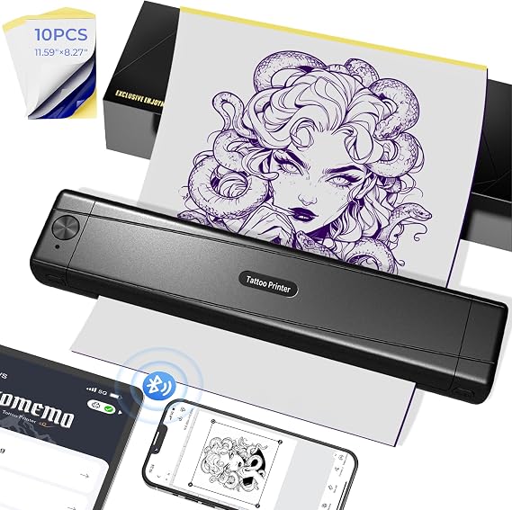 TATTMUSE 2026 New Version Tattoo Stencil Printer, Bluetooth, Portable