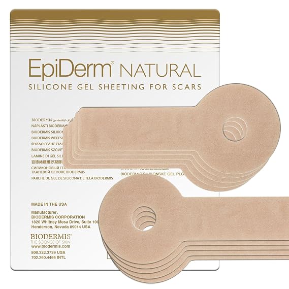 EpiDerm Areopexy Silicone Scar Tape, Lollipop-Shaped, Natural, 5 Pairs