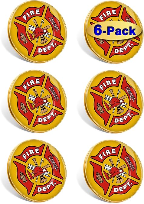 12/50/100 Pcs Fire Department Lapel Pin (1 in)-Fire Rescue Fireman Firefighter Badge Service Pins