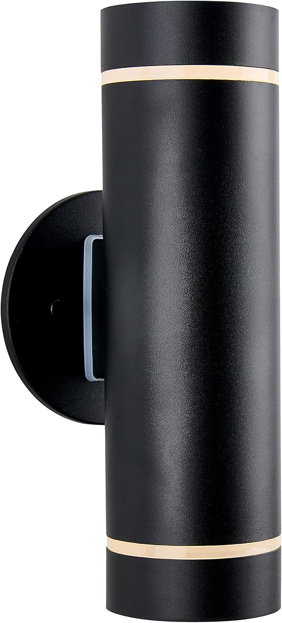 Artika C7 Modern Outdoor/Indoor Wall Light, Black Finish Ideal for Porch, Garage, Living Room, Bedroom, Hallway - Beam of Light is Projected in 3 Different Directions