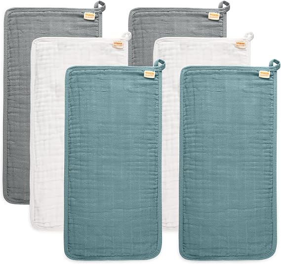 MUKIN Baby Burp Cloths, Soft Cotton Burp Cloth, Burp Rags for Baby Boy, Girl (Grey Series)