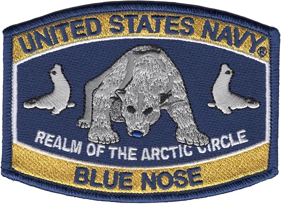 Popular Patch US Naval Blue Nose, Polar Bear Realm of The Arctic Circle - Historical Embroidered Patch to Honor United States Tactical Forces - Iron-On or Sew-On, 3.25" x 4.5" Dimensions