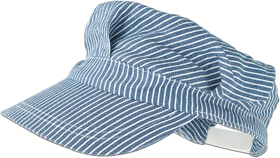 Beistle Train Engineer Hat ? One Size Fits Most, Adjustable Plastic Strap, Train Birthday Party Supplies, Halloween Costume Dress Up, Train Conductor Hat, Novelty Train Party Hats,Blue
