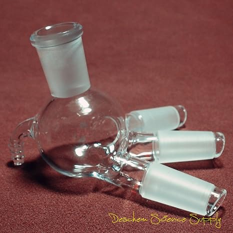24/40,Glass Distillation Receiver Adapter,Cow Shpae,Lab Glassware