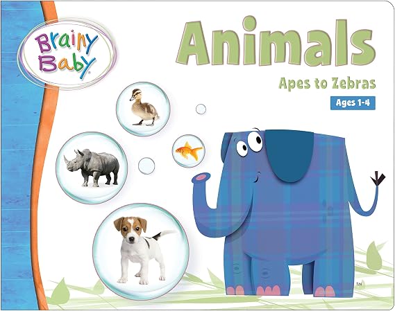 Brainy Baby Animals Board Book Apes to Zebras Deluxe Edition