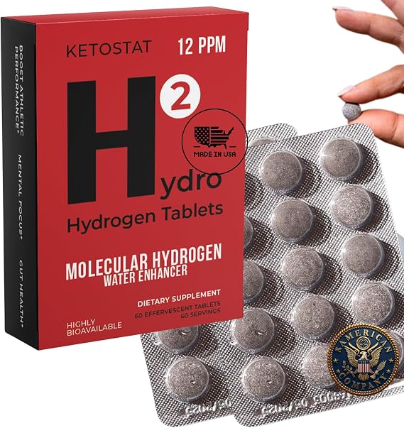 60 Hydrogen Water Tablets 12PPM Nano Bubble - Travel Friendly USA Company
