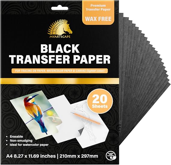 MyArtscape Graphite Transfer Paper - A4 Black 20 Sheets