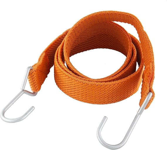 Flat Bungee Cord, 60 inch Orange Heavy Duty Bungee Cord with Hooks