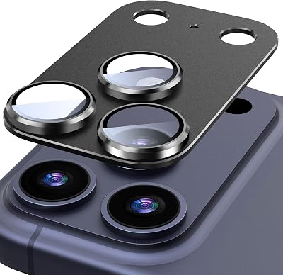 Suoman for iPhone 17 Pro Camera Lens Protector, [All-in-one Frosted] [Strong-Adhesion] Metal Frame Tempered Glass Camera Lens Cover -Black