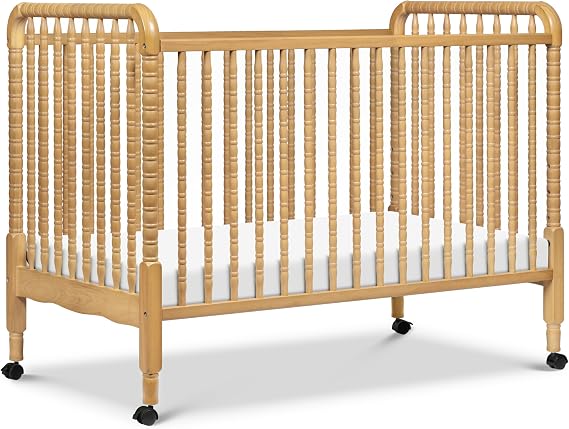 Davinci Jenny Lind 3-in-1 Convertible Crib in Honey, Removeable Wheels, Greenguard Gold