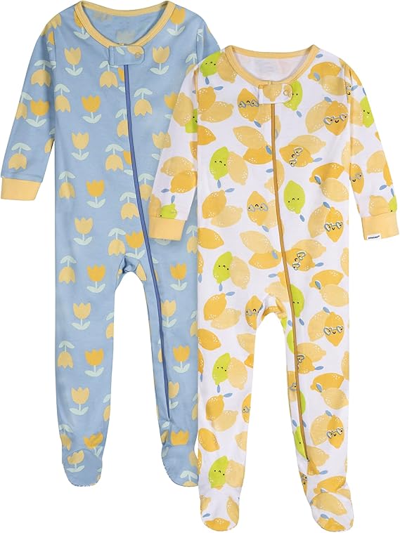 Onesies Brand Baby Girls 2-Pack Footed Pajamas