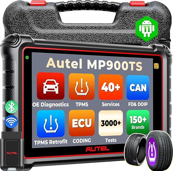 Autel Scanner MaxiPro MP900TS, 8in Top TPMS Tool as MS906PRO-TS, OE Coding