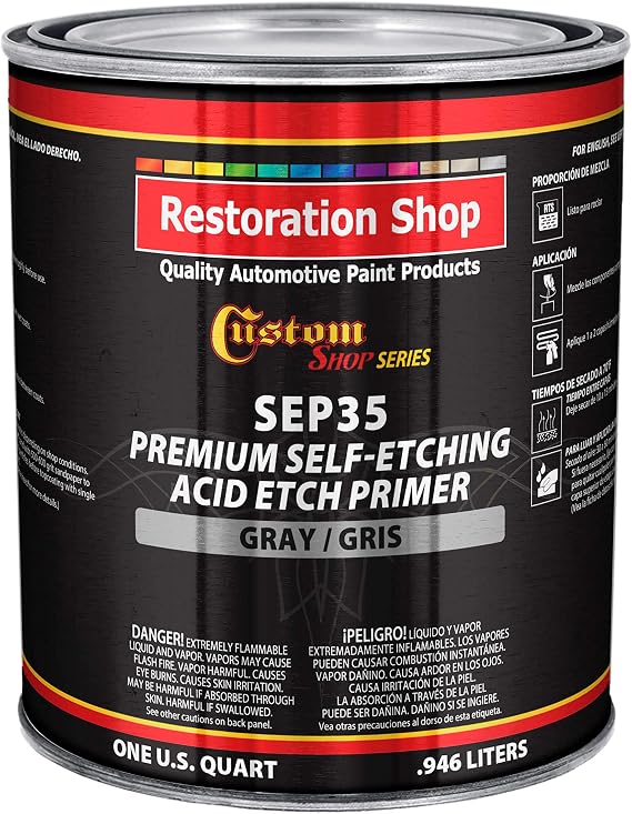 Custom Shop Premium Gray Self Etching Primer, Quart, Ready to Spray Paint