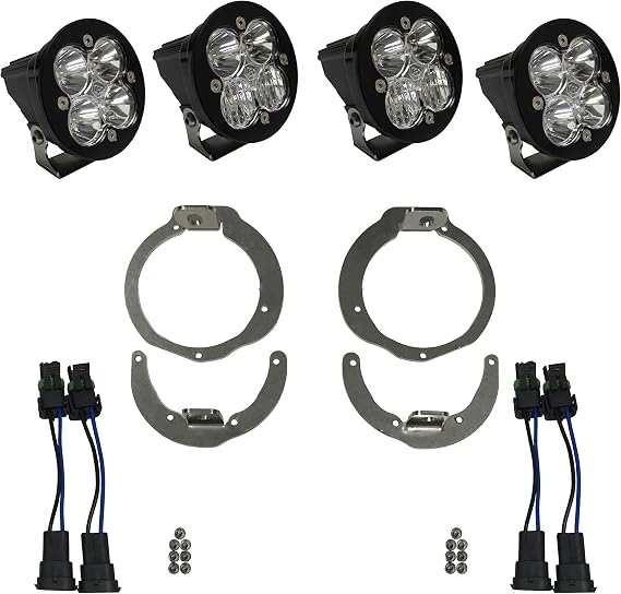Baja Designs Squadron-R Sport LED Headlight Kit for Can-Am Maverick and Renegade UTV (Multi-Pattern; Clear)