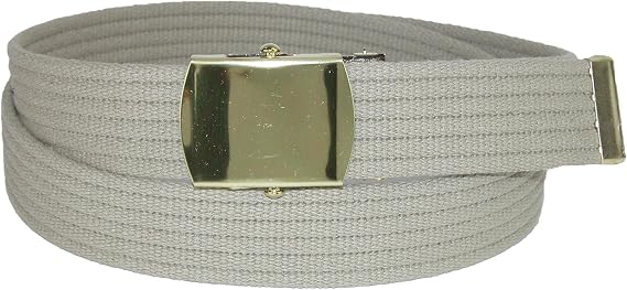CTM Big & Tall Ribbed Fabric Belt with Brass Tone Buckle
