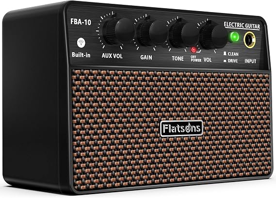 10W Mini Guitar Amp,Rechargeable Electric Guitar Amplifier | with Clean/Drive Channel,6H Working,3.5mm headphone jack for silent practice,Wireless Portable Amp for Practice & Traveling