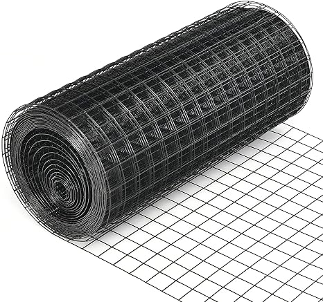 Fencer Wire 16 Gauge Hardware Cloth, Black Vinyl Coated Welded Wire Mesh, Chicken Coop Wire Fence, 1.5 inch x 1.5 inch Grid (4 ft. x 50 ft.)