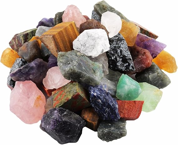 mookaitedecor 1 lb Bulk Natural Raw Crystals Rough Stones,Assorted Stones