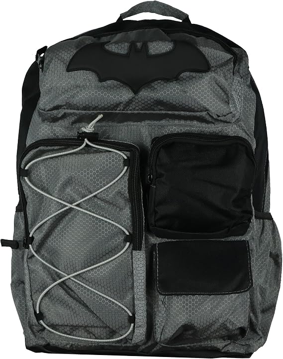 DC Comics Batman Backpack Bat Symbol Utility Tech Laptop School Bag 16"
