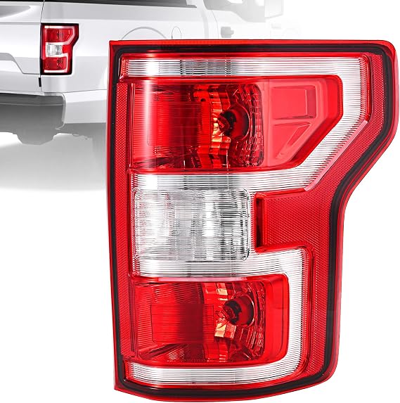 Tail Lights Compatible with 2018-2020 Ford F-150, Right Passenger Side | Taillight Rear Brake Signal, with Bulb and Harness, Plug & Play, Replace JL3Z13404H