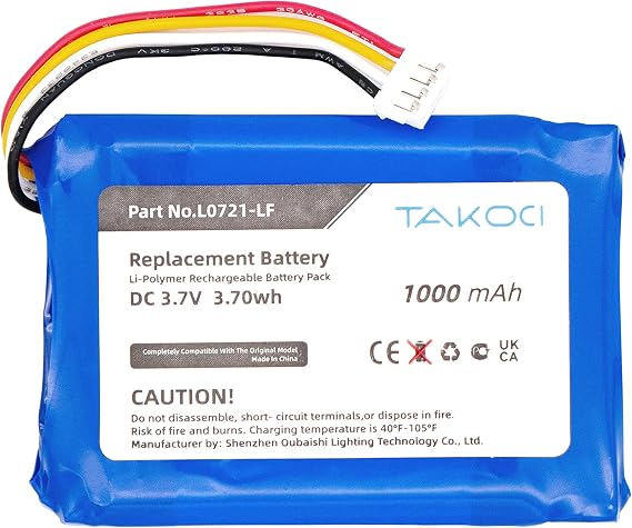 Replacement Battery for JBL Clip 3, Clip 3AN, Clip 3SAND, fits L0721-LF, 3.7V 1000mAh