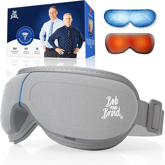 BOB AND BRAD Eye Massager with Heat and Cooling, FSA Eligible HSA Birthday Gifts for Men Women Mom Husband, Eye Massager for Migraines, Heated Eye Mask for Dry Eyes Relief Improve Sleep