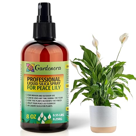 SUPERIOR Liquid Silica Boost Fertilizer and Supplement Spray for Peace Lily Plants Pre-Mixed, Ready-to-Use Liquid Silicon Plant Superfood Mist for Indoor & Outdoor Plants 8oz