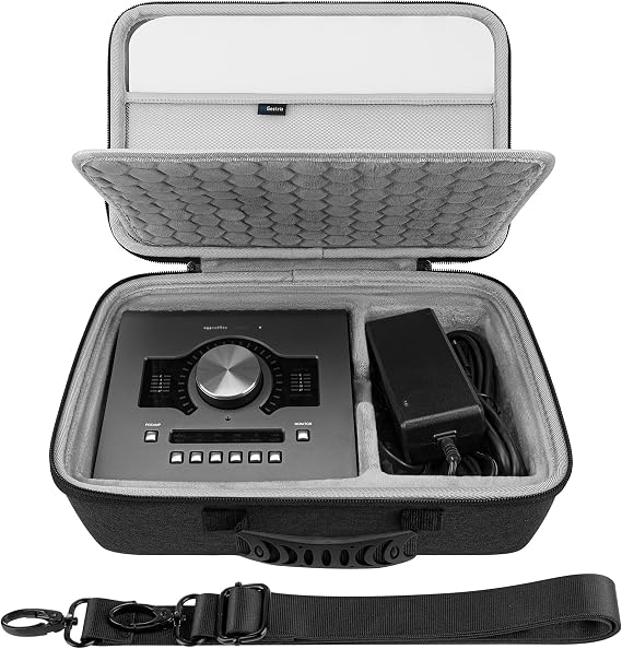 Geekria Audio Interface Carrying Case Hard Shell Travel Bag for Universal Audio Apollo Twin X DUO/Apollo Twin X QUAD/Apollo Twin X DUO Gen 2 / Apollo Twin X QUAD Gen 2 Dark Grey