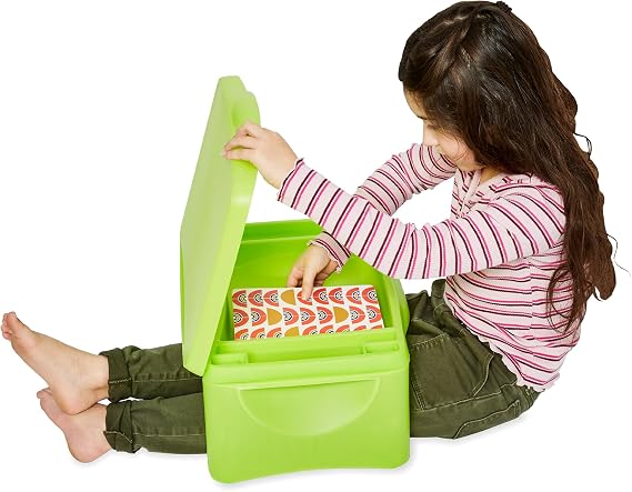 HearthSong Foldable Lap Desk for Kids with Storage - Ideal Floor Desk for Drawing, Studying, Portable Folding Travel Lap Table, Versatile Bed Desk & Lap Tray, Green