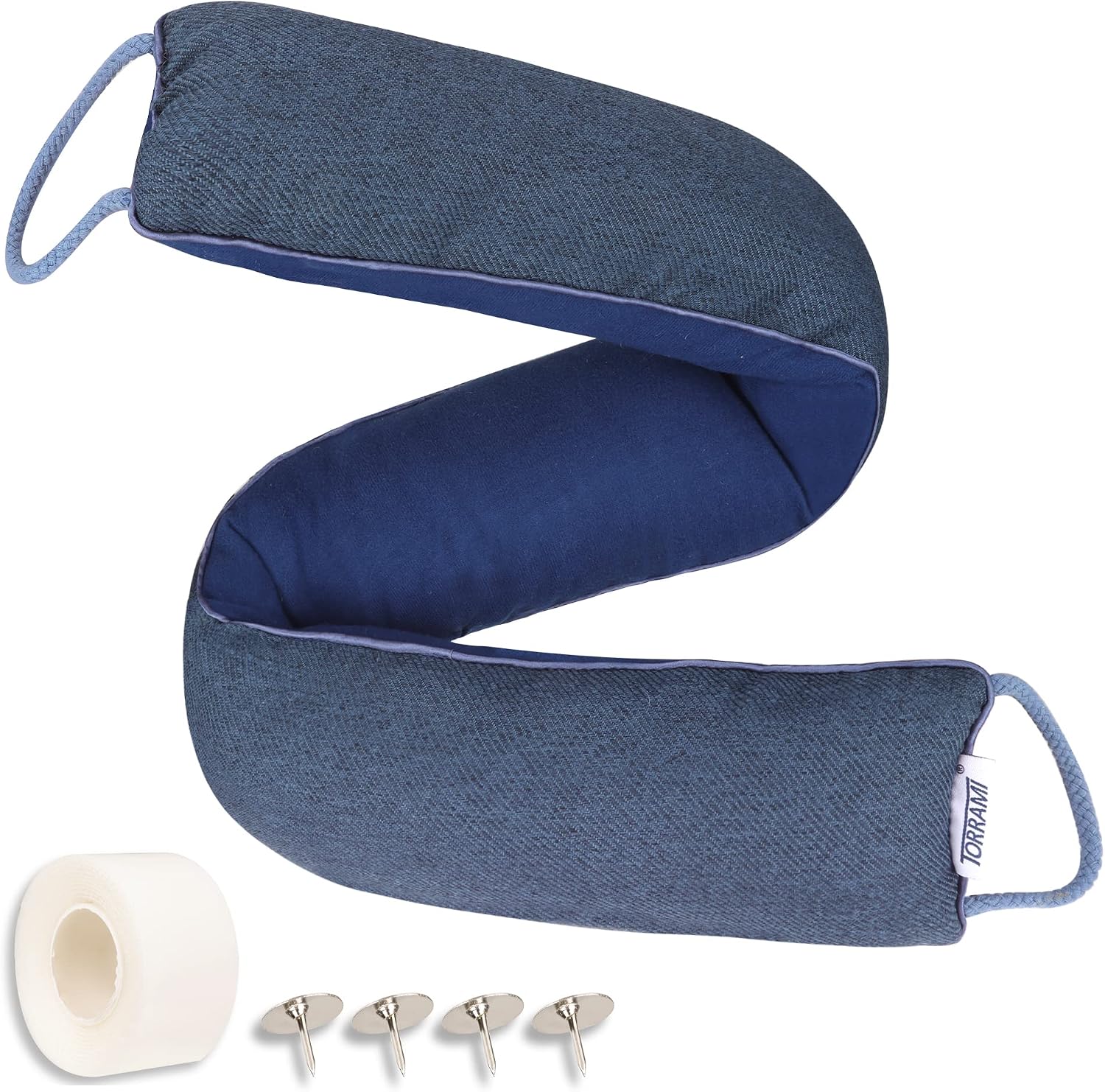TORRAMI 32 Door Draft Stopper Under Bottom Insulation Noise Air Stopper 2.0LB,Draft Stopper Guard Seal for Doors and Windows - Dark Blue