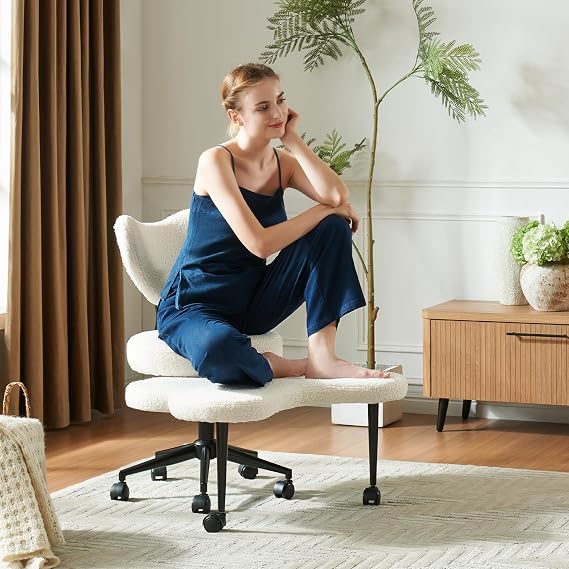 Ergonomic Cross Legged Chair, 360 Swivel Meditation Seat, Lumbar Support