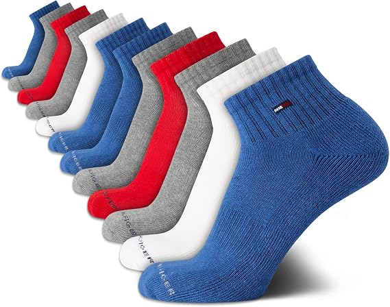 Tommy Hilfiger Men's Cushion Quarter Cut Ankle Socks (12-Pack)