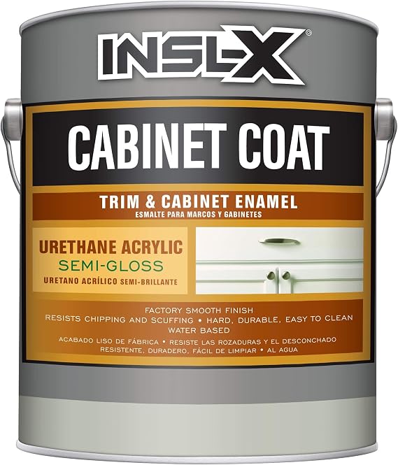 INSL-X Cabinet Coat - Urethane Acrylic Semi-Gloss Enamel Cabinet Paint, White, 1 Gallon
