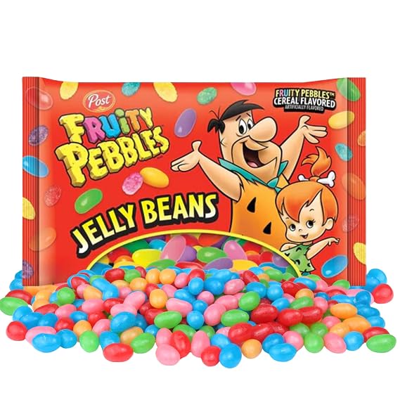 Fruity Pebbles Jelly Beans, Assorted Fruit Flavored Chewy Candies, Easter Egg Fillers and Party Favors, 10 Ounces