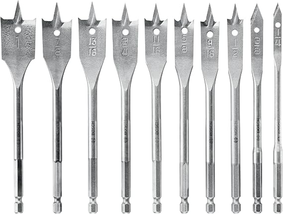 BOSCH SB0010 10-Piece Chisel-Point Spade Bit Assorted Set