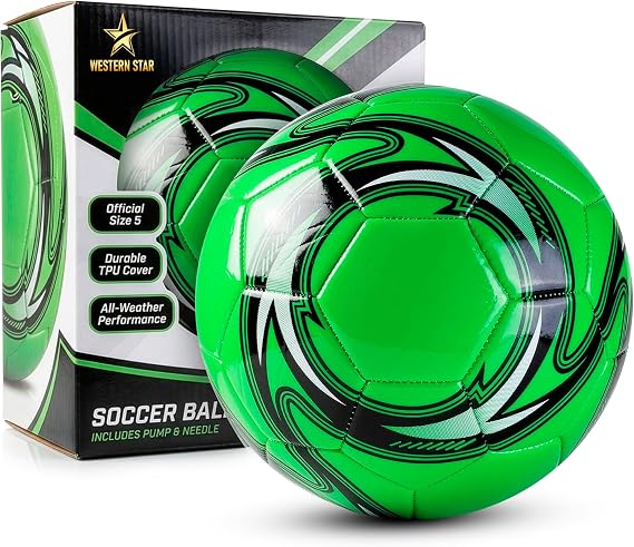Western Star Soccer Ball Helix- Size 3 4 5 - Official Match Grade Soccer Balls - Attractive and Durable Design