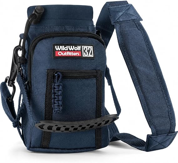 Insulated Water Bottle Holder With Strap, Carrier Bag for Walking, Hiking