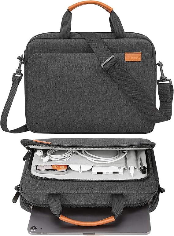 MoKo 9-11 Inch Tablet Sleeve Case, Protective Handle Shoulder Bag Fits New 11inch iPad Air M4 2026/Pro M5/M4, iPad A16 2025, 10th/Air 5/4th 10.9, iPad 9/8/7th 10.2, Tab S8/S9 11, Black & Gray