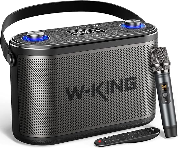 W-KING 240 W Peak Portable Bluetooth Speaker Loud, 2.1 Stereo 3-Way Large Party Outdoor Wireless Speaker w/Bass&Treble Adjust/Guitar&MIC Port/UHF Microphone/Accompaniment/REC/Live/HP Monitor