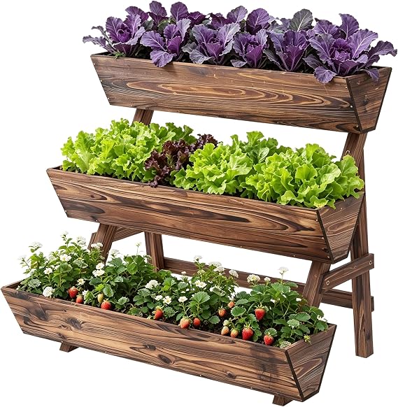 Vertical Garden Planter Tiered Planter 3 Tier Raised Garden Bed Outdoor