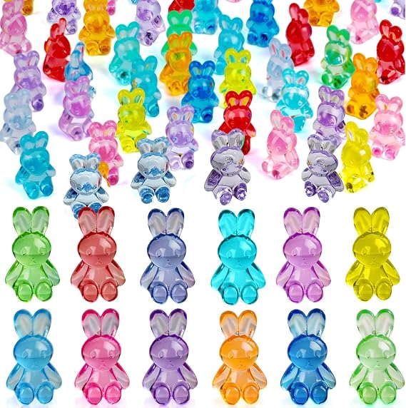 180 Pcs Mini Bunny Figures, Mini Resin Animals Figures to Hide, Small Plastic Bunny Figurines Miniature Ornaments Diving Gems for Vase Filler Fairy Garden Party Decorations