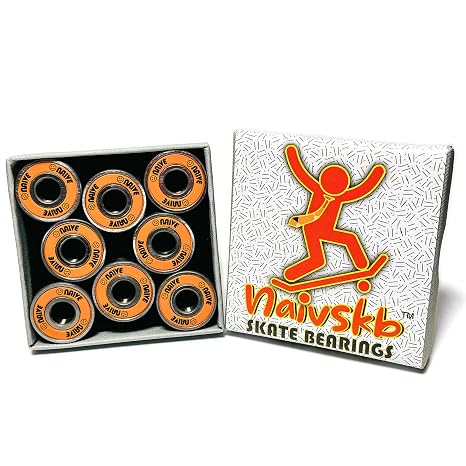 Skateboard Bearings 8mm 8 Pack, Precision ABEC 608 Bearings Set for Longboards Cruisers Surfskates Inline Skates Quad Roller Skates Scooters (Vintage Orange)